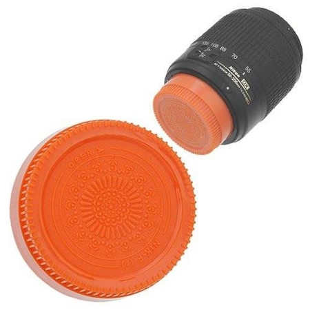 Fotodiox Fotodiox Cap-Rear-Nikon-Orange Designer Rear Lens Cap for All Nikon & Nikkor F Lenses; Orange Cap-Rear-Nikon-Orange